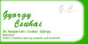 gyorgy csuhai business card