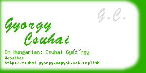 gyorgy csuhai business card